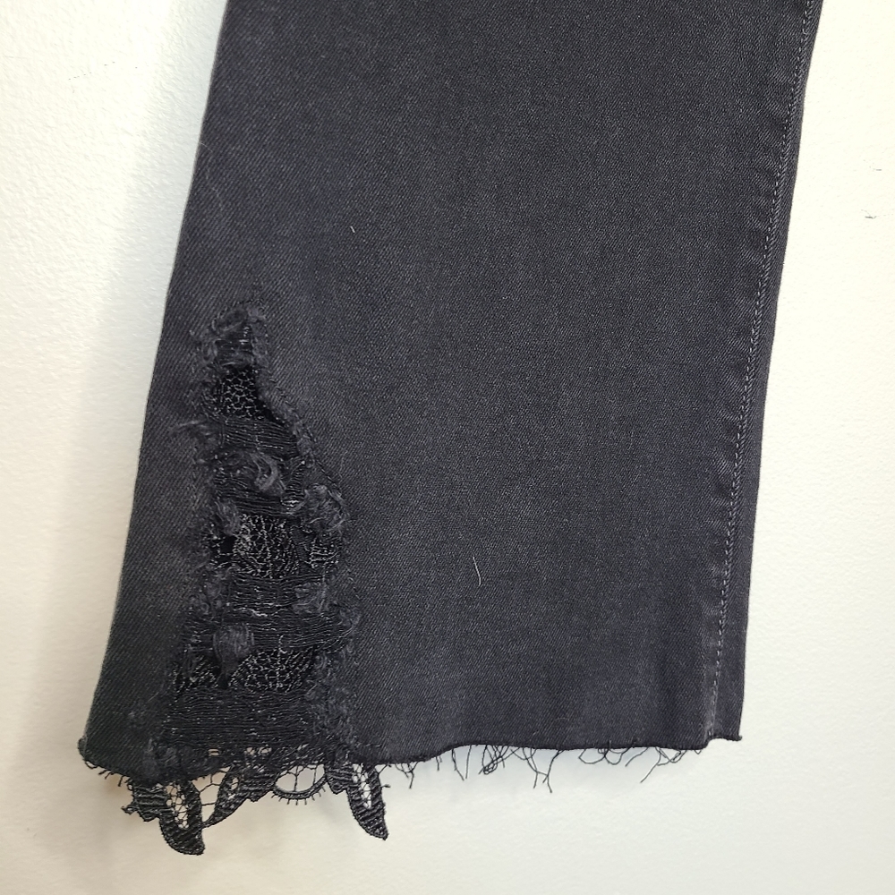 J Brand Belena Hendrix Reign Black Denim Jeans Lace Inset Demi Bootcut 28 - Picture 5 of 7